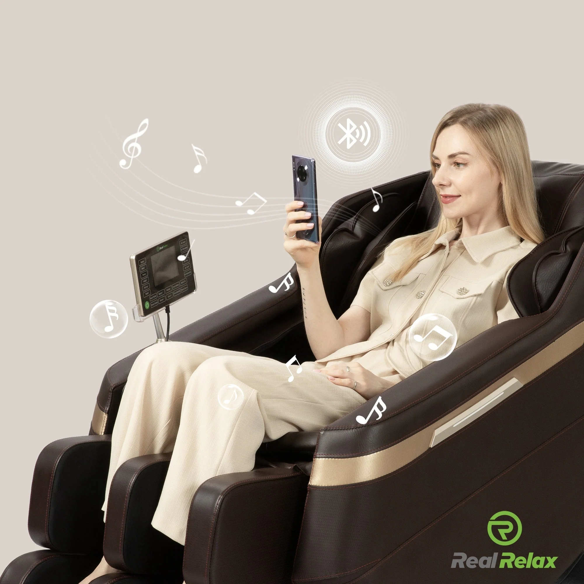 Real Relax Massagesessel Bluetooth mit Smartphone verbinden