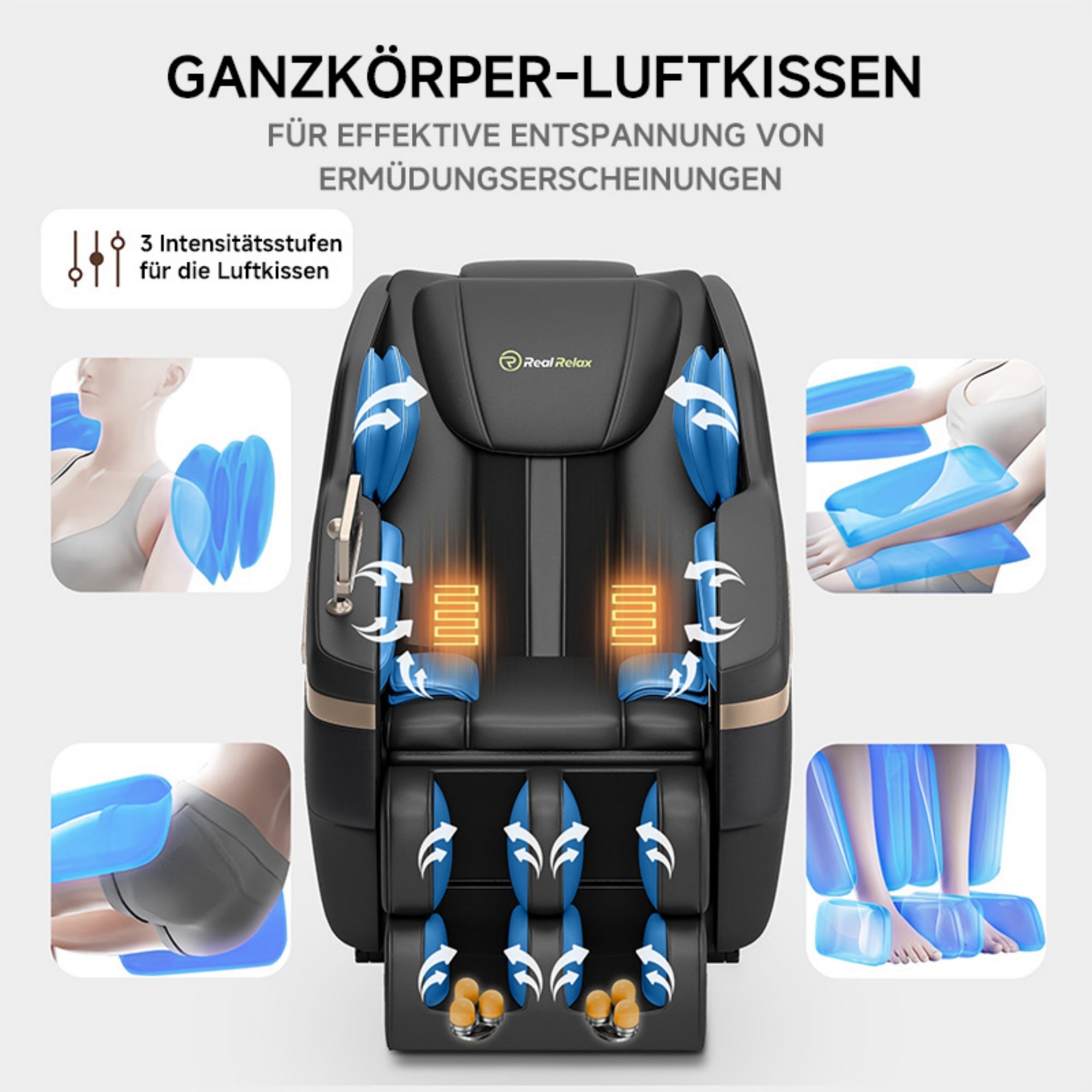 BS-02 2D-Massagestuhl Schwarz