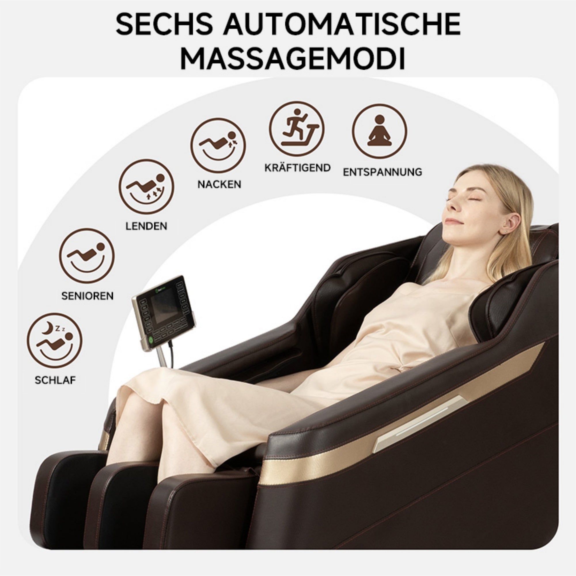 BS-02 2D-Massagestuhl Braun