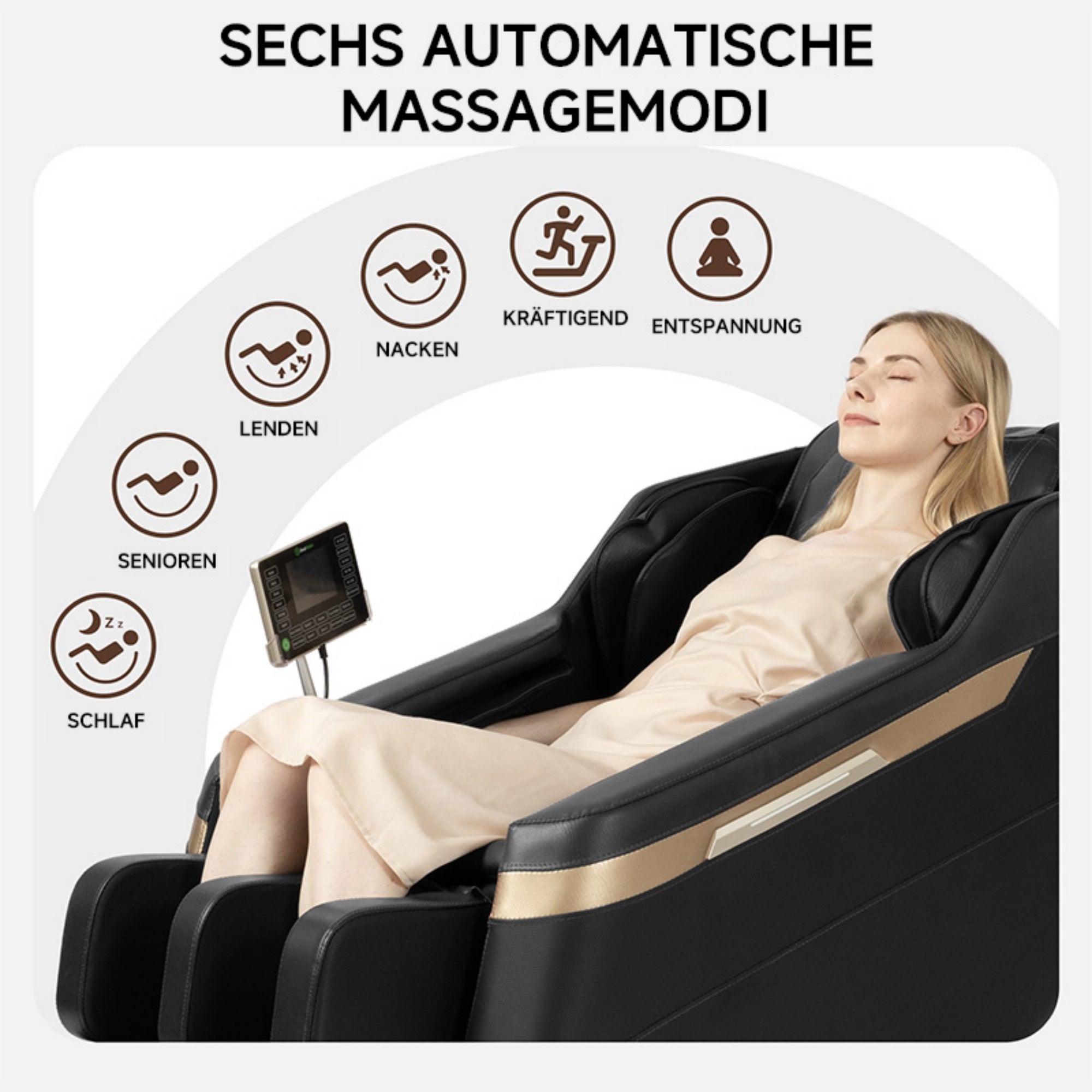 BS-02 2D-Massagestuhl Schwarz