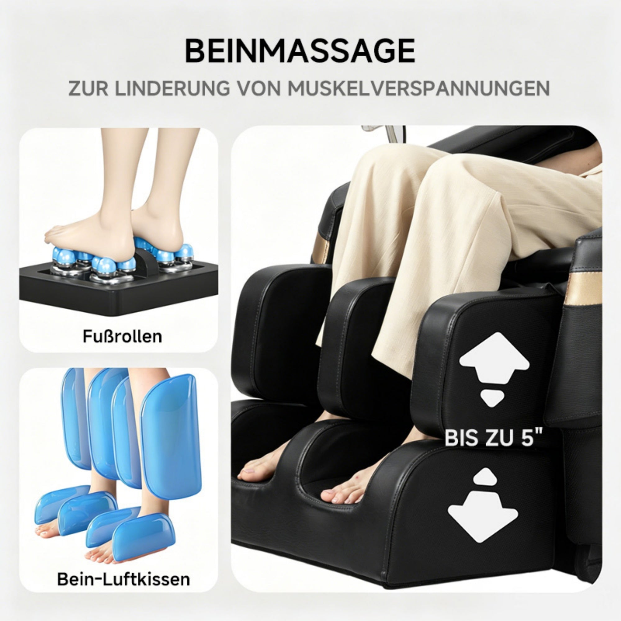 BS-02 2D-Massagestuhl Schwarz