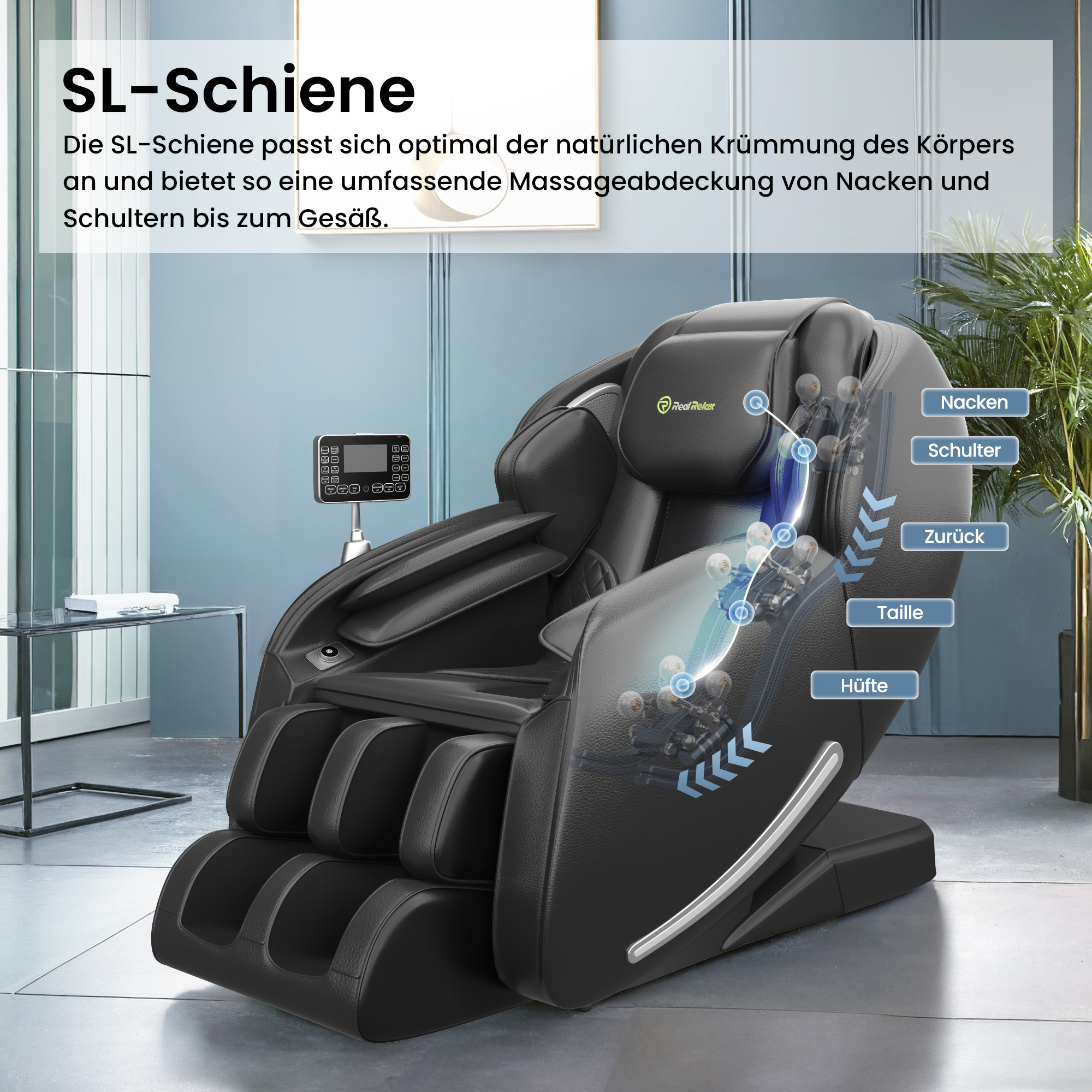 Favor-06 3D-Massagestuhl Schwarz