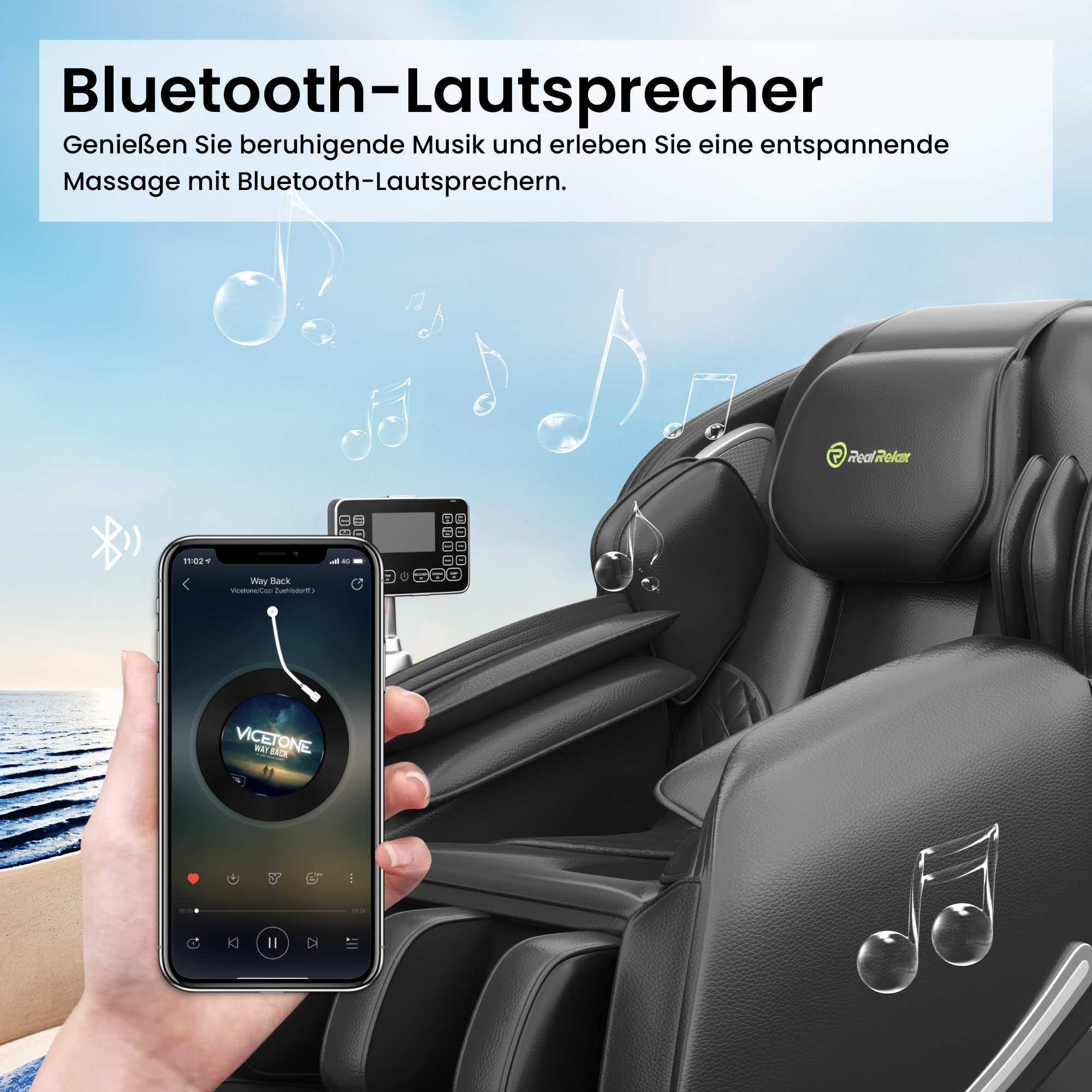 Favor-06 3D-Massagestuhl Schwarz