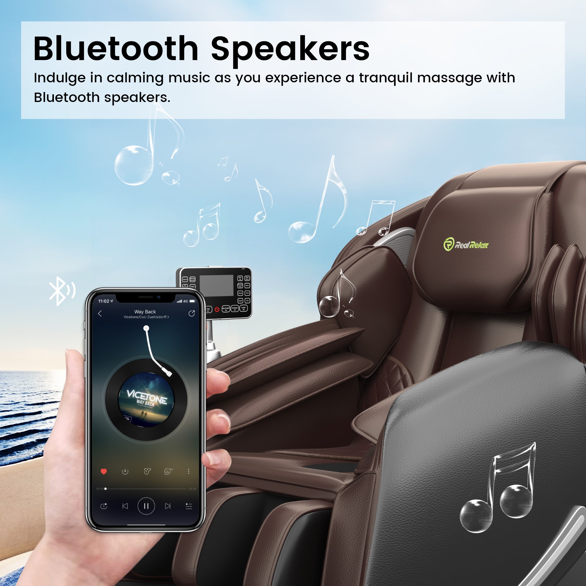 Favor-06 3D-Massagestuhl Braun