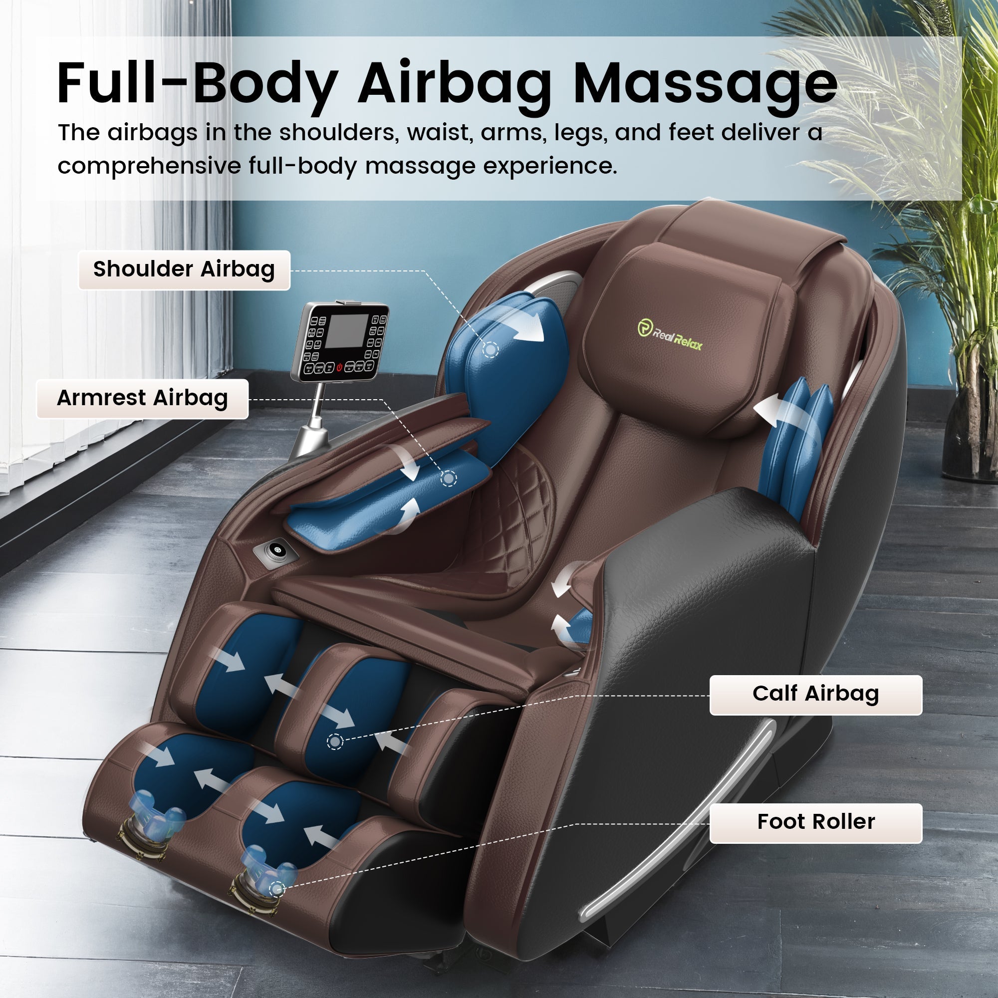 Favor-06 3D-Massagestuhl Braun
