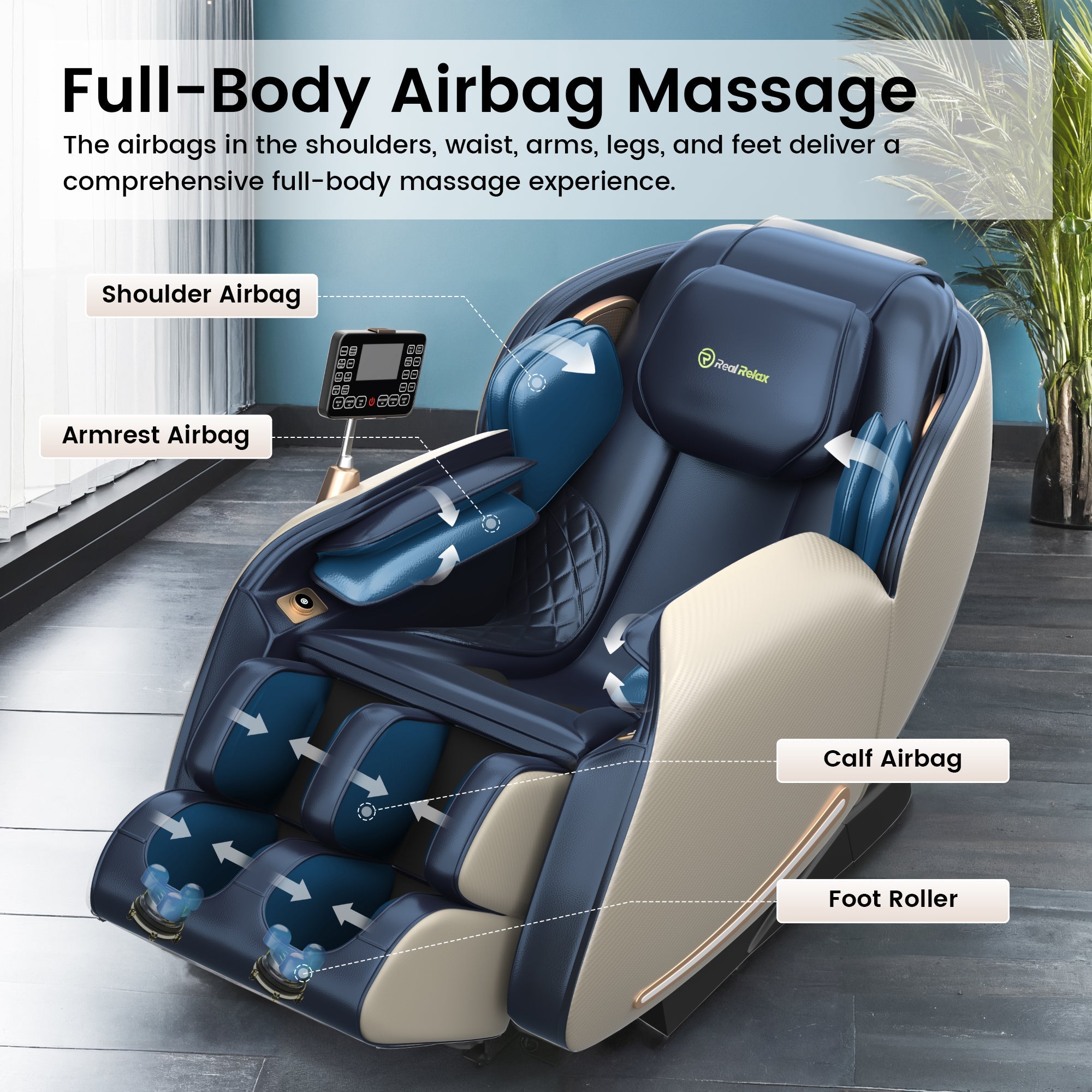 Favor-06 3D-Massagestuhl Blau