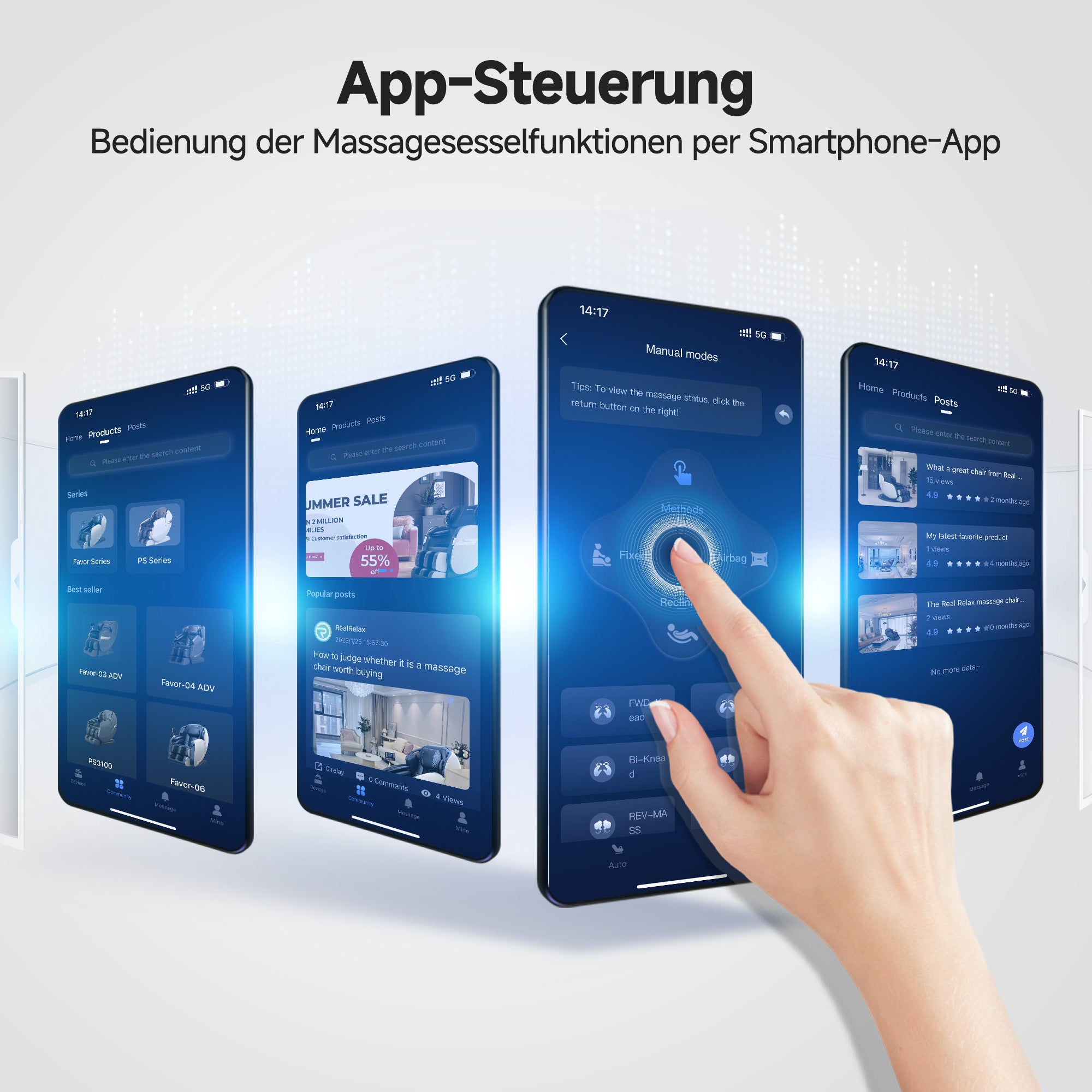 Favor-06 3D-Massagestuhl Blau