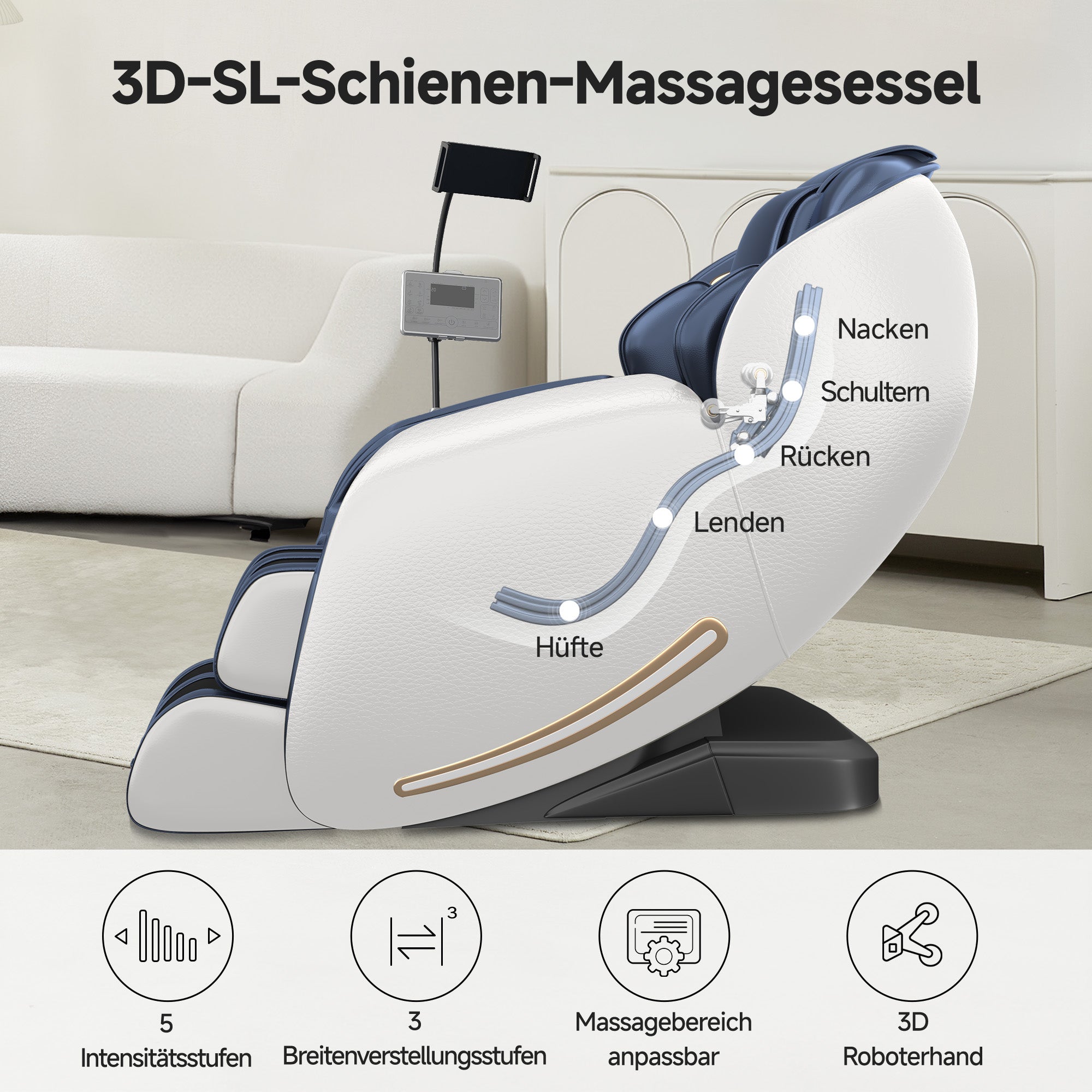 Favor-06 3D-Massagestuhl Blau