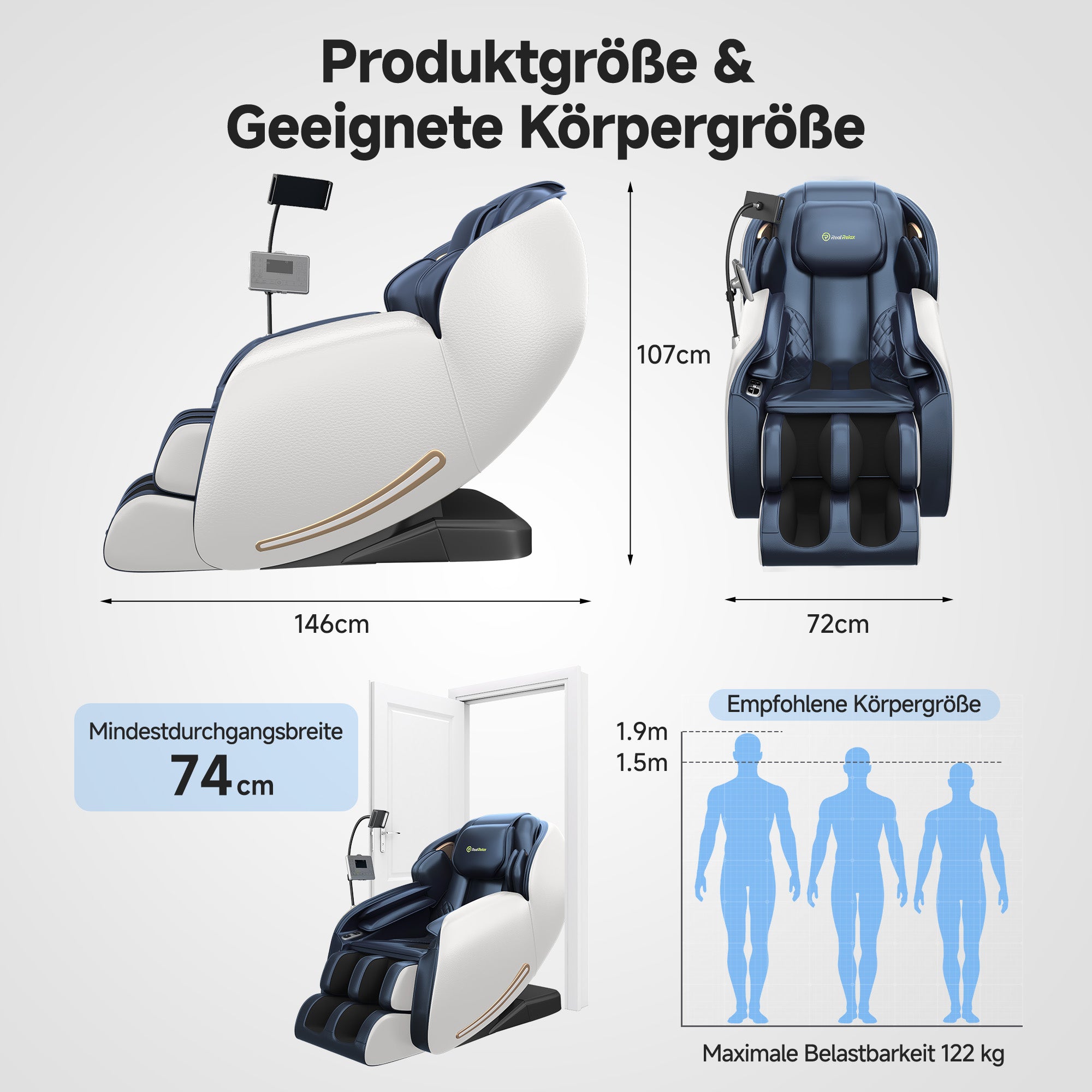 Favor-06 3D-Massagestuhl Blau