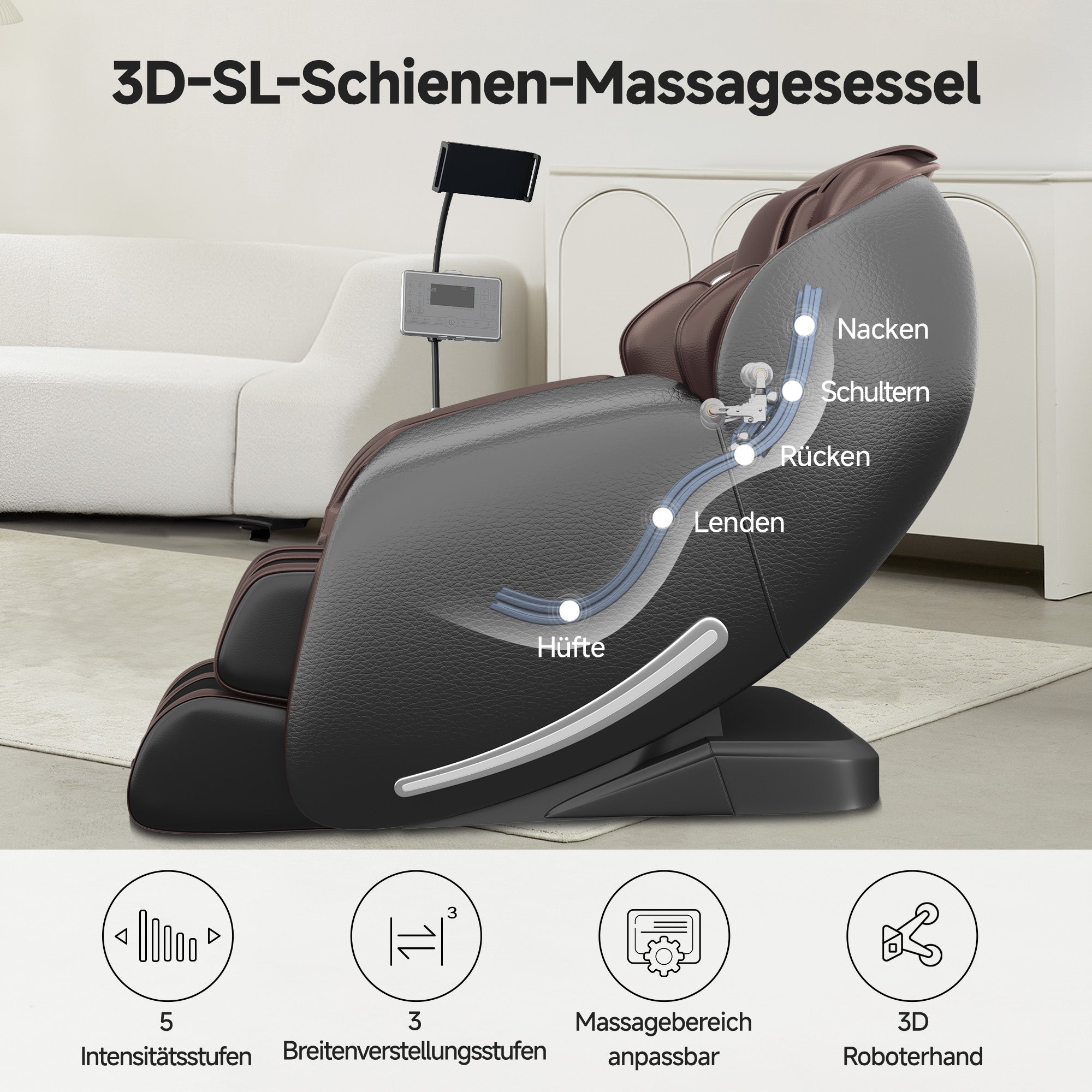 Favor-06 3D-Massagestuhl Braun
