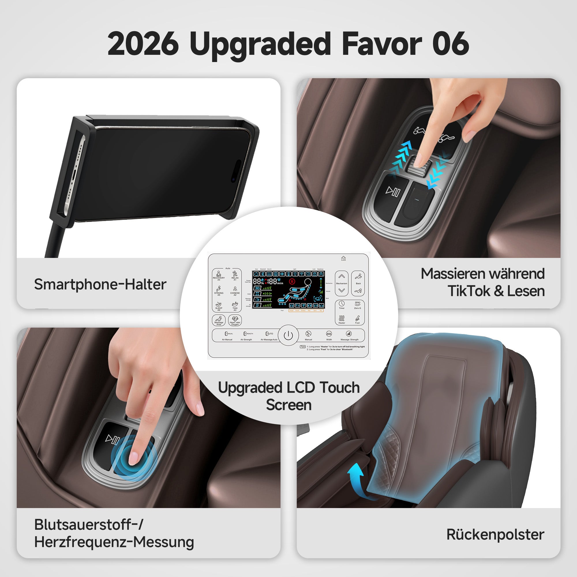 Favor-06 3D-Massagestuhl Braun