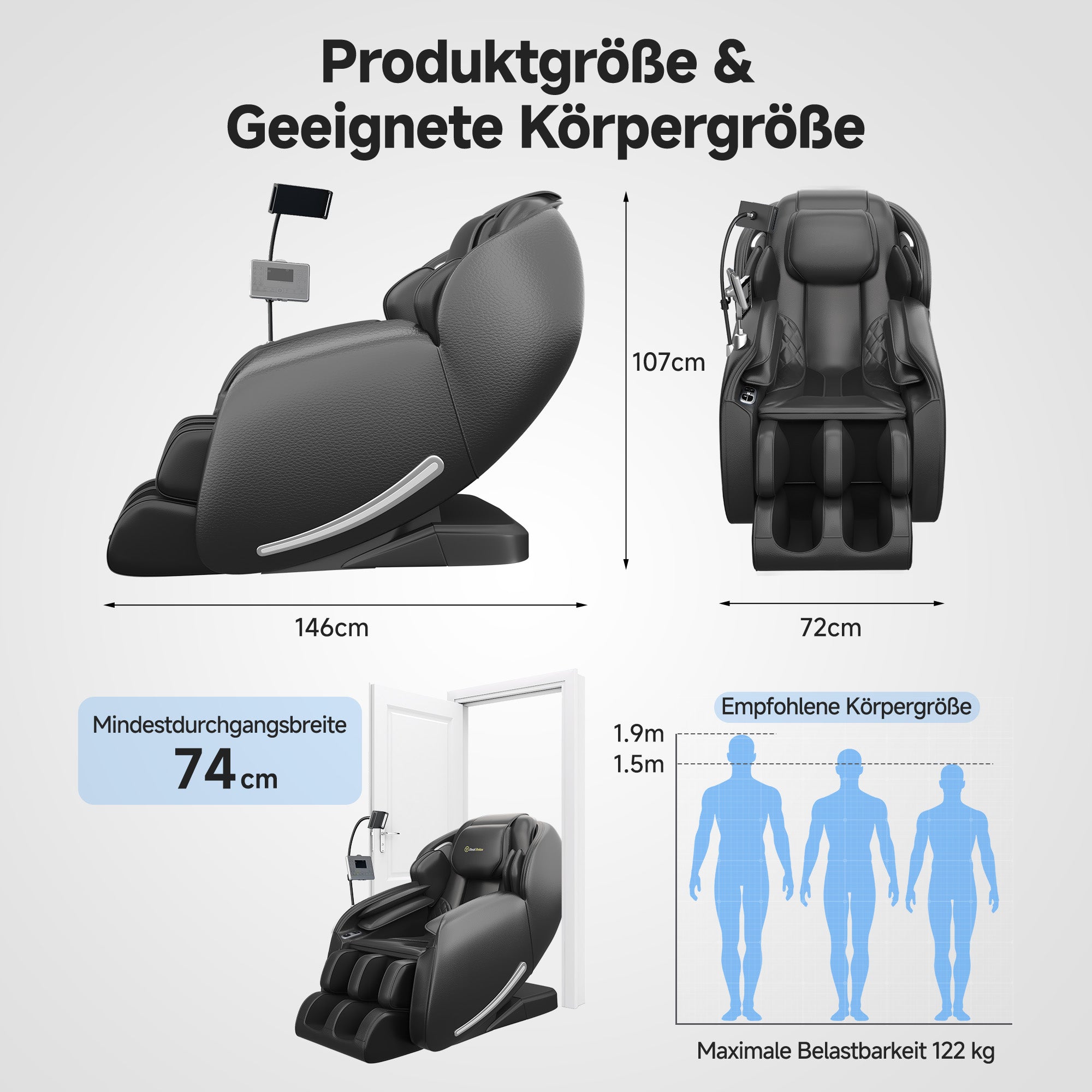 Favor-06 3D-Massagestuhl Schwarz