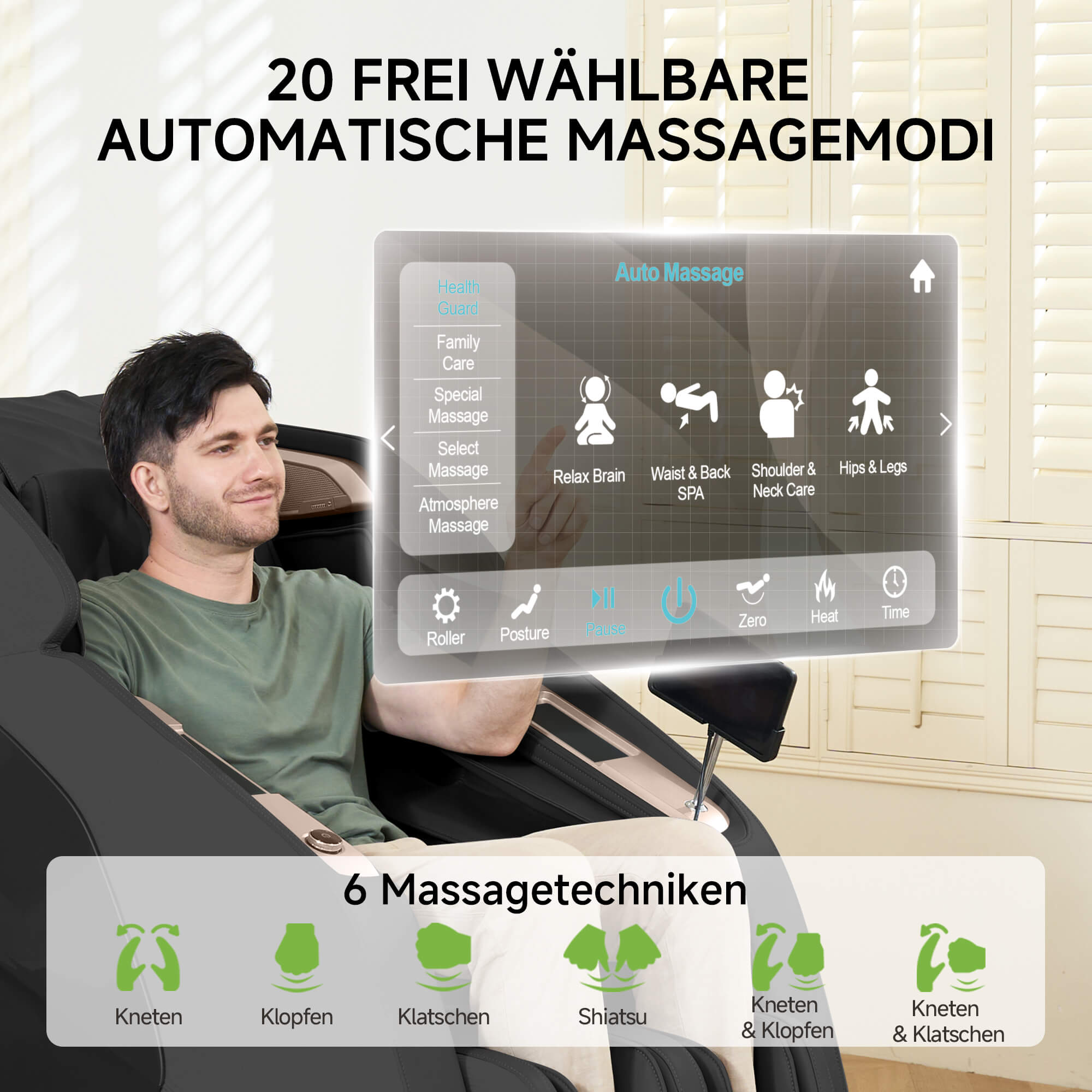 PS5200 4D-Massagestuhl Schwarz