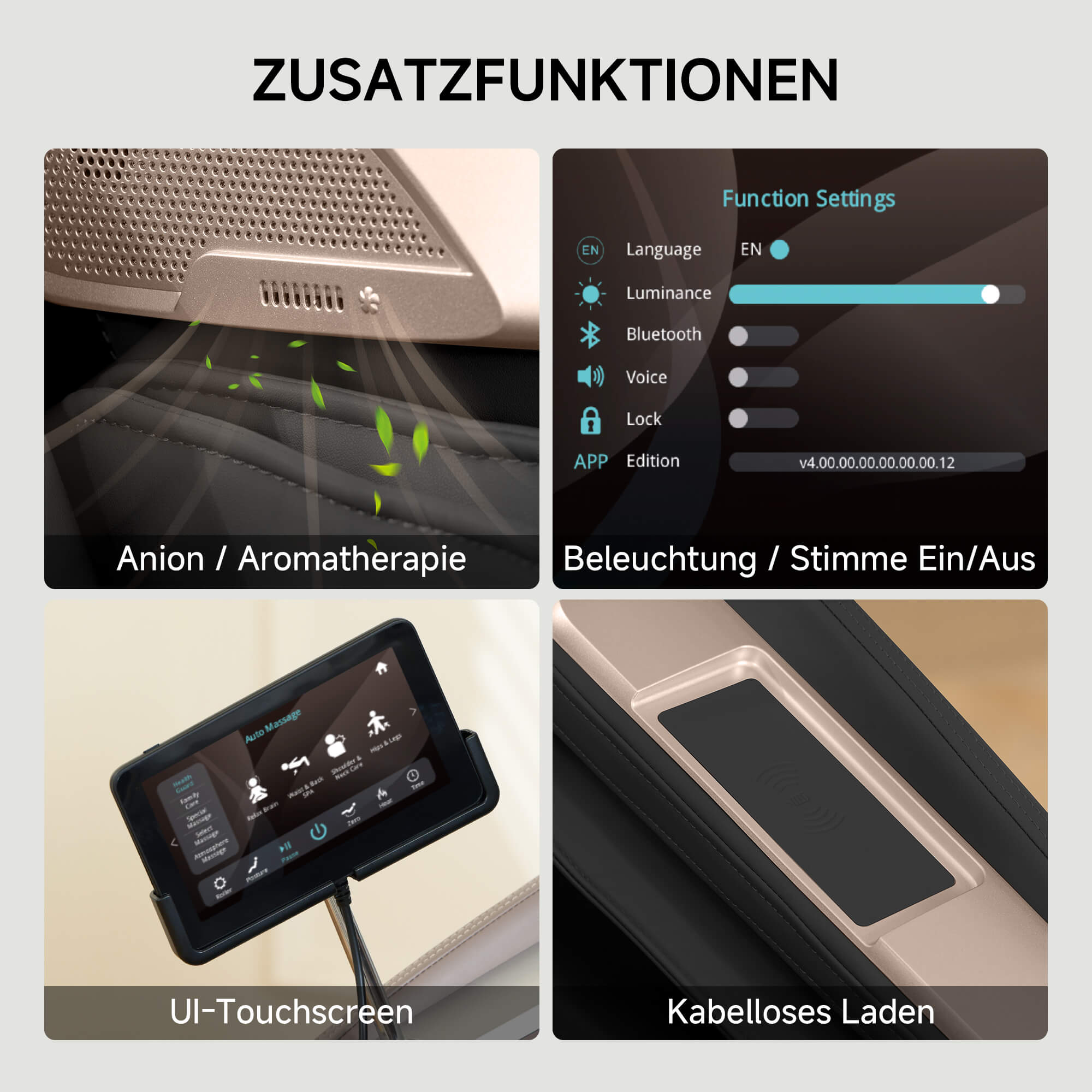 PS5200 4D-Massagestuhl Schwarz