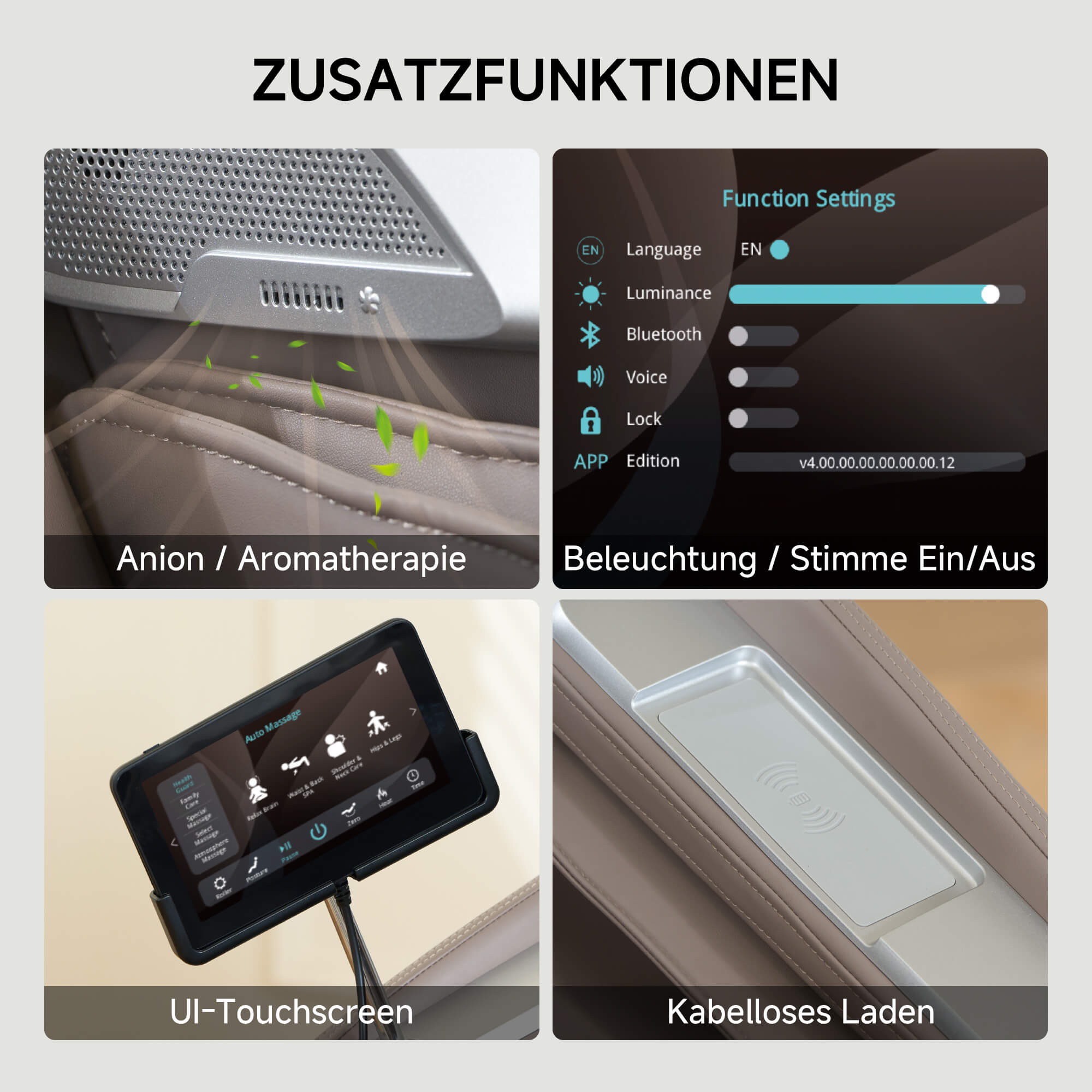 PS5200 4D-Massagestuhl Khaki